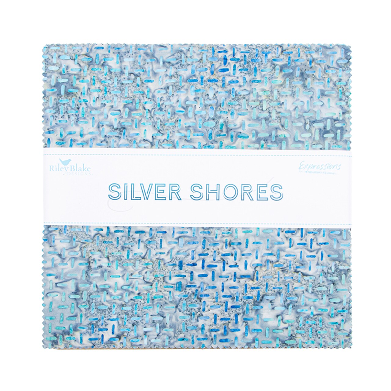 Expressions Batiks 5" Square Pack (Charm Pack / 5" Stacker) in Silver Shores by Riley Blake Designs for Riley Blake (5-23553-42)